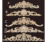 Appliques et incrustations en bois, meubles naturels, porte murale, sculpture sur bois, longues fleurs décoratives, Figurines artisanales, cadre d'angle B 79X17CM