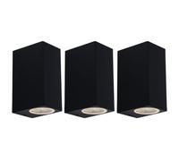 Appliques extérieures LED Up and Down éclairage extérieur noir éclairage de façade éclairage de porte d'entrée en aluminium LED, 2x 3W 2x 240lm 3000K, LxH 6,8x15 cm, lot de 3