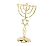 Appliques Hanukkah Bougeoir Chandeliers 7 Branche Hanukkah Pièce Maîtresse Cône Doré Bougeoir Décorations pour Fête De Décorations De Noël