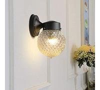 Appliques murales, Applique Murale extérieure en Aluminium Applique Murale Grille rayé Verre sphérique LED Applique Murale Porche allée Grange Ferme Applique Murale pour Salon Chambre
