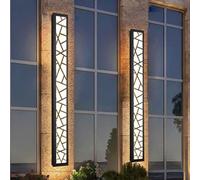 Appliques murales Appliques murales extérieures à LED IP65 Applique Murale Longue Noire Applique Murale Éclairage Mural Salon Garage (lumière Blanche, 100 cm 58 W)