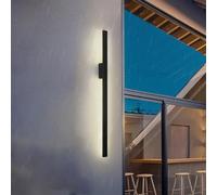 Appliques murales, Appliques murales LED Lampes IP65 Lampe Applique Noire Haut vers Le Bas veilleuse Avant terrasse (lumière Blanche 6000K, 120 cm 76 W)