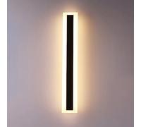 Appliques Murales Blackstrip - Élégante Applique Murale Intérieure/Extérieure En Acrylique Et Métal Pour Porche, Couloir Et Chambre, Led Blanc Chaud 3000K (80 Cm)/80 Cm