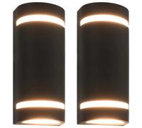 Appliques murales d'extérieur 2 pcs 35 W Noir Demi-rond