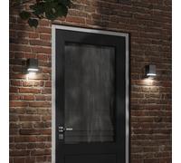 vidaXL Appliques murales d'extérieur 2 pcs noir acier inoxydable