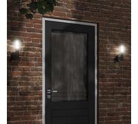 vidaXL Appliques murales d'extérieur 2 pcs noir acier inoxydable, éclairage mural d'extérieur, lampe murale de jardin, 4006241