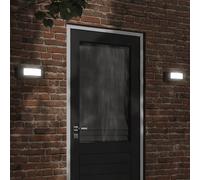 vidaXL Appliques murales d'extérieur 2 pcs noir acier inoxydable, éclairage mural d'extérieur, lampe murale de jardin, 4006305