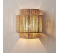 Appliques Murales En Rotin De 9 Pouces, Luminaires Muraux Boho Avec Corde De Chanvre, Appliques Murales Rustiques Pour Chambre À Coucher, Entrée, Éclairage Mural, Applique Murale Moderne Bohème