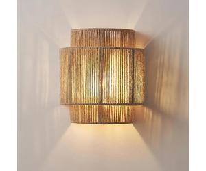 Appliques Murales En Rotin De 9 Pouces, Luminaires Muraux Boho Avec Corde De Chanvre, Appliques Murales Rustiques Pour Chambre À Coucher, Entrée, Éclairage Mural, Applique Murale Moderne Bohème