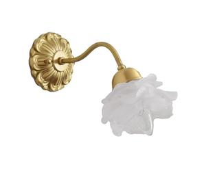 Appliques murales en verre laiton Vintage Luminaire mural intérieur Fleur Verre Abat-jour Applique murale Éclairage, Mid Century Vanity Applique murale pour chambre à coucher chevet Salon couloir