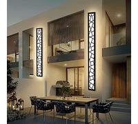 Appliques murales extérieures Applique Murale Longue LED Applique Murale Noire Lumière de Jardin extérieure 40W Ip65 Éclairage Mural étanche 3000K Appliques murales intérieures en Aluminium pour