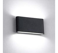 Appliques murales extérieures étanches IP65 à LED pour Salon intérieur, éclairage Mural Haut et Bas pour Chambre à Coucher, Jardin, Noir + Blanc froid-12 W 6 W