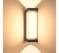 Appliques murales extérieures, indice de protection IP65, aluminium, lumière blanc chaud, 3000 lumens, couleur anthracite