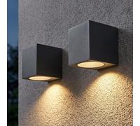 Appliques murales extérieures, lot de 2, culot GU10, anthracite, aluminium, indice de protection IP44