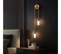 Appliques murales finition laiton 2 lumières G9 dorées, luminaires muraux modernes avec abat-jour en acrylique blanc, applique murale minimaliste pour chambre miroir salon allée (Blanc froid)