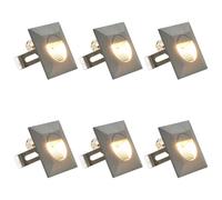 Appliques murales LED d'extérieur 6 pcs 2 W Argenté Carré