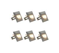 vidaXL Lampes murales d'extérieur 6 pcs. LED 5 W Argenté Carré