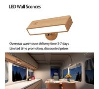 Appliques murales LED en bois massif, lampe de lecture murale de Type C, lampe de chevet murale Rechargeable, lampe miroir rotative à 360 degrés magnétique