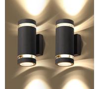 Appliques murales LED, lot de 2, IP65, pour extérieur, lampe murale extérieure avec douille GU10, en aluminium, étanche, éclairage extérieur ascendant et descendant, applique murale extérieure pour te