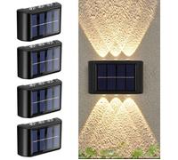 Appliques murales solaires extérieures - DEMA - Lot de 4 pièces - Réglables Up and Down - IP65 étanche - LED