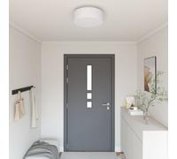 Appliques plafonds vidaXL Montée Flush Blanche Ø 38 cm Tissu E27
