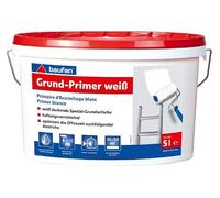 Apprêt Baufan pour l'intérieur et l'extérieur 5 l | peinture d'apprêt spéciale blanche couvrante | favorise l'adhérence | optimise le temps ouvert des couches suivantes