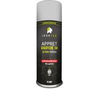 Apprêt Carrosserie 1K Gris Aérosol - IRONTEK - 400 ml | IT408 | Séchage 30 min | Anti-Corrosion | Acier Alu Plastique | Ponçable P600