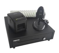 APPROX Pack TPV Tiroir+Imprimante+Lecteur Codes Barres+Paquet 8 Rouleau 80X60 (CASH01+POS80AM-USB+LS11AS+PAQ.8 Rouleaux 80X60, Noir)