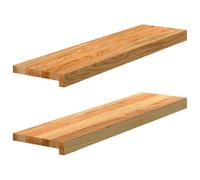 vidaXL Appuis de fenêtre 2 pcs Marron Clair Bois de chêne Massif