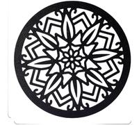 Aprilsunnyzone Décoration murale bohème en bois sculpté de forme ronde avec six appliques florales alignées sur les principes de décoration européens pour la décoration d'intérieur (C)