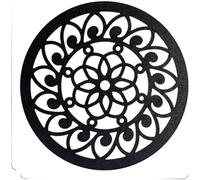 Aprilsunnyzone Décoration murale en bois sculpté de style bohème de forme ronde avec six appliques florales alignées sur les principes de décoration européens pour la décoration d'intérieur (B)