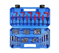 Aprilsunnyzone Kit de réparation de filetage métrique M5 M6 M8 131 pièces pour restauration de filetage automobile avec étui de rangement en métal trempé