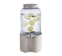 APS 10400 Element Distributeur de boisson en verre et acier inoxydable avec parois épaisses et stables et une large ouverture pour les ingrédients, béton, gris