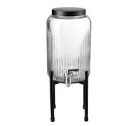 APS 10452 Distributeur de boisson industriel avec armature et couvercle en acier inoxydable Noir Ø 16 cm Hauteur 40 cm 3,8 l