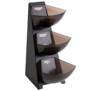 APS 11413 Multi-Rack, étagère de cuisine, structure en acier inoxydable 18/0, goulotte à portions en plastique, distributeur de portions, volume par goulotte 1 litre de contenu, 3 niveaux