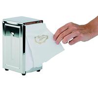 APS 11720 Porte-serviettes, pour serviettes de table avec pli 1/8, 10 x 11,5 cm, hauteur 18,5 cm, acier inoxydable, très poli, avec pieds en caoutchouc antidérapants