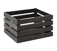 APS 11724 Boîte en Bois -SUPERBOX-, 35 x 29 cm, H : 20 cm, Bois d'acacia, Noir, Compatible avec GN 1/2