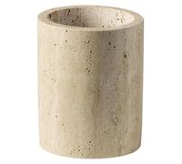 APS 11756 Range-couverts TRAVERTINE - Travertin (calcaire), Ø 11 cm, hauteur 13,5 cm, avec trou d'évacuation