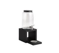 APS 14125 Distributeur de boissons « VALO », socle également en bois de chêne noir (vernis imperméable), récipient en verre (3,8 litres), robinet en acier inoxydable