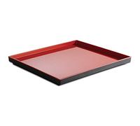 APS 15456 GN 1/2 Tablette Asia Plus, 32,5 x 26,5 cm, Hauteur 3 cm, mélamine, Noir Mat/Rouge Brillant