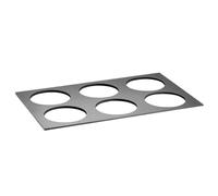 APS 19185 Plaque en ardoise naturelle GN 1/1 THE GRID - 53 x 32,5 cm, avec 6 découpes Ø 13 cm, système GN