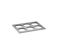 APS 19187 GN 1/2 Plaque en ardoise naturelle THE GRID - 32,5 x 26,5 cm, avec 6 découpes Ø 8,5 cm, système GN