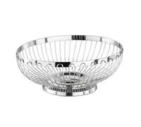 APS 30240 Panier ovale en acier inoxydable poli brillant 24 x 19 x 8,5 cm