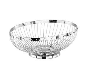 APS 30250 Corbeille ovale en acier inoxydable poli miroir pour le pain ou les fruits, 28 x 21 x 9.5 cm