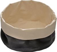 APS 30351 Corbeille à pain ronde en coton réglable en hauteur, Ø 20 x 12 cm Noir/Beige