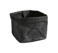 APS 30356 Corbeille à Pain Ronde/Sac à Pain en Fibres Naturelles et résine synthétique, 12 x 11,5 x 11,5 cm, Noir