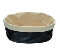 APS 30361 Corbeille à Pain Ronde en Coton à Hauteur réglable, 20 x 15 x 10 cm, Noir/Beige