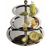 APS 33248 Étagère FINESSE, 3 niveaux, diamètre 48/38/32 cm, hauteur 50 cm, acier inoxydable 18/0, fabriquée en Allemagne