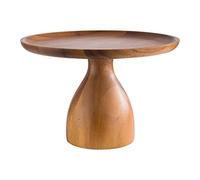 APS 33293 Plat de service et à gâteau « ACACIA », Ø 24 cm, hauteur 16 cm, bois d’acacia, dessous adapté aux meubles