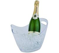 APS 36052 Seau à vin/à champagne, avec 2 entrées latérales, 27 x 20 cm, hauteur 21 cm, 3 Lister, plastique (PS), transparent